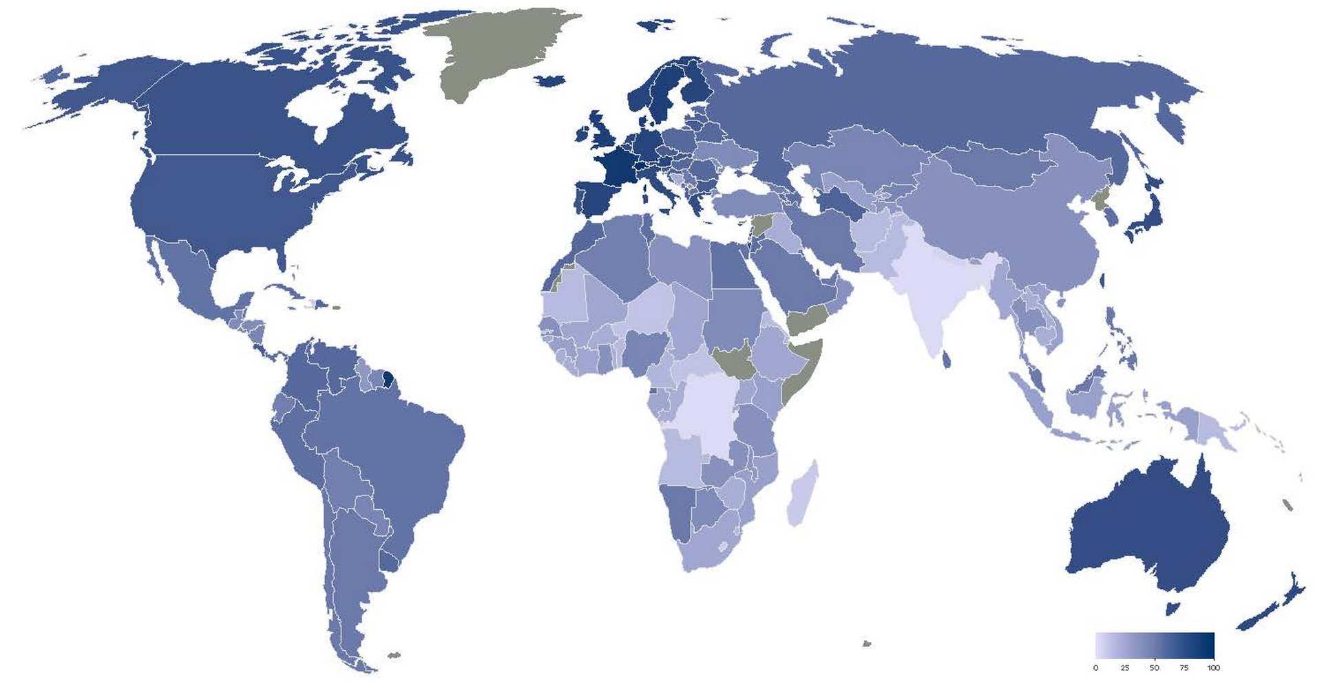 карта мира с уровнем экологии